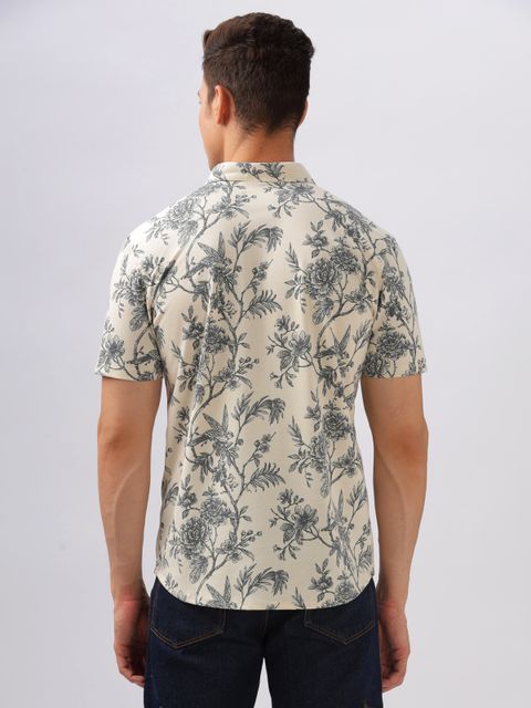 Bullmer Men Regular Fit Printed Button Down Collar Casual Shirt - Image 6