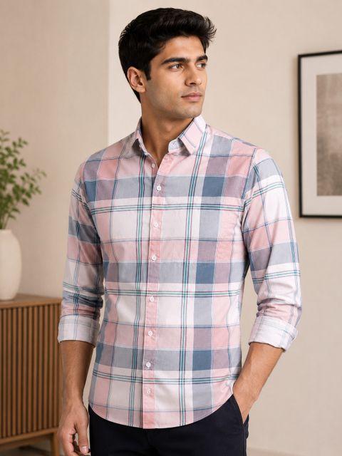 FUBAR Men Slim Fit Checkered Casual Shirt - Image 6