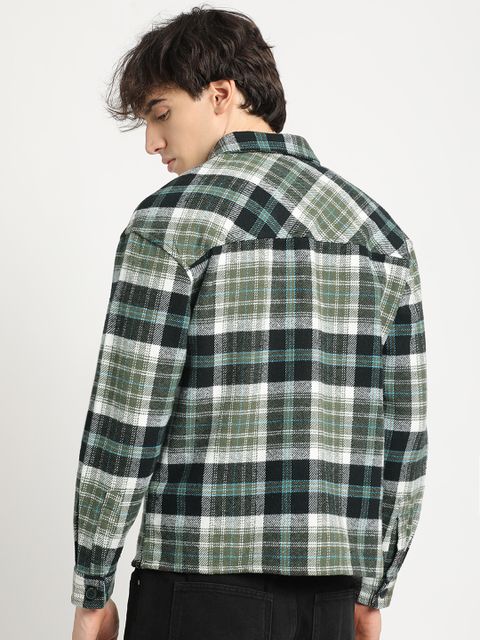 THE BEAR HOUSE Men Relaxed Fit Checkered Spread Collar Casual Shirt - Image 8