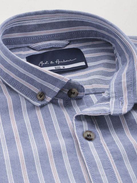 Mast & Harbour Men Regular Fit Striped Casual Shirt - Image 7