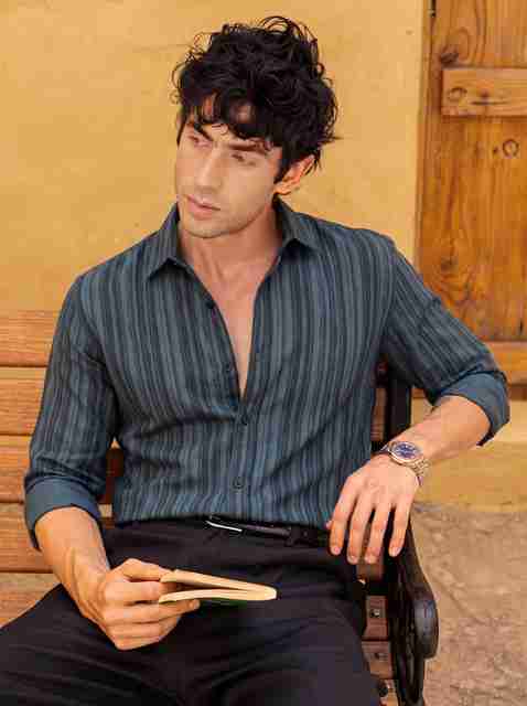METRONAUT Men Regular Fit Striped Casual Shirt - Image 5
