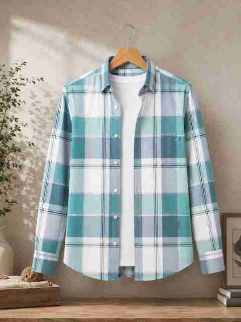 FUBAR Men Slim Fit Checkered Spread Collar Casual Shirt - Image 5
