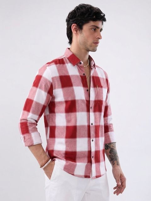 FalconWear Men Regular Fit Checkered Casual Shirt - Image 7