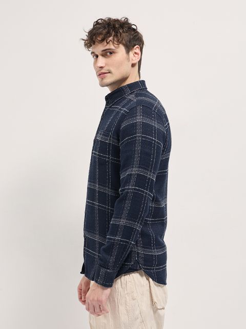 THE BEAR HOUSE Men Slim Fit Checkered Button Down Collar Casual Shirt - Image 7
