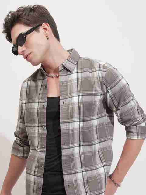 HIGHLANDER Men Slim Fit Checkered Casual Shirt - Image 2