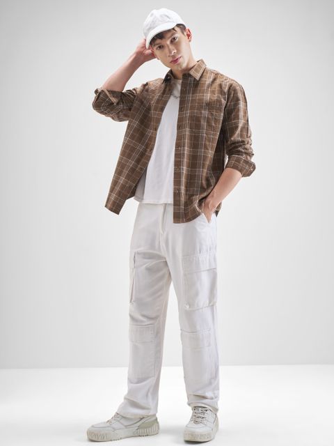 HIGHLANDER Men Relaxed Fit Checkered Casual Shirt - Image 4