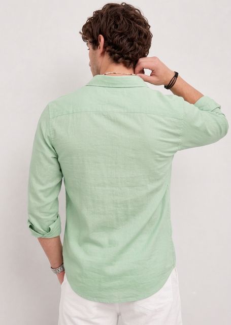 WE KAIKA Men Regular Fit Solid Spread Collar Casual Shirt - Image 7