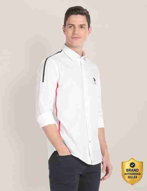 U.S. POLO ASSN. Men Regular Fit Solid Spread Collar Casual Shirt - Image 5