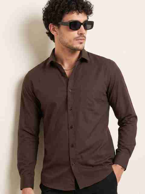 NIVICK Men Slim Fit Solid Spread Collar Casual Shirt - Image 5