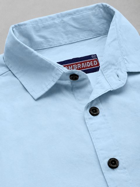 COMBRAIDED Men Regular Fit Solid Spread Collar Casual Shirt - Image 8