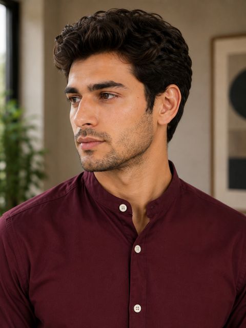 FUBAR Men Slim Fit Solid Mandarin Collar Casual Shirt - Image 6