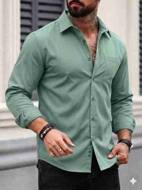 METRONAUT Men Regular Fit Solid Spread Collar Casual Shirt - Image 3