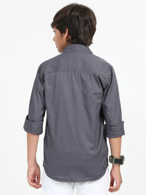 ROCKET SCIENCE Boys Regular Fit Solid Spread Collar Casual Shirt - Image 6