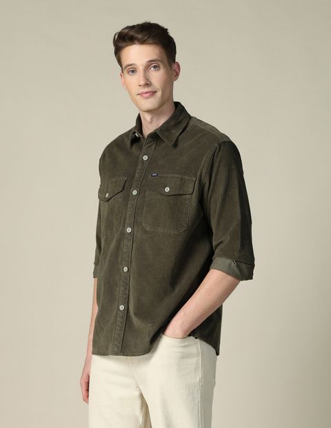 U.S. Polo Assn. Denim Co. Men Regular Fit Solid Spread Collar Casual Shirt - Image 6