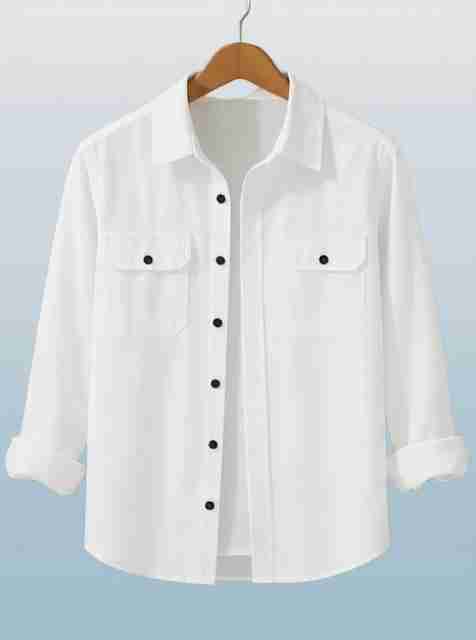 BJM ENTERPRISE Men Regular Fit Solid Curved Collar Casual Shirt - Image 3