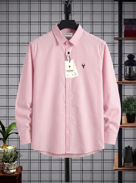 VG BROTHER Men Regular Fit Striped Spread Collar Casual Shirt (Pack of 2) - Image 6