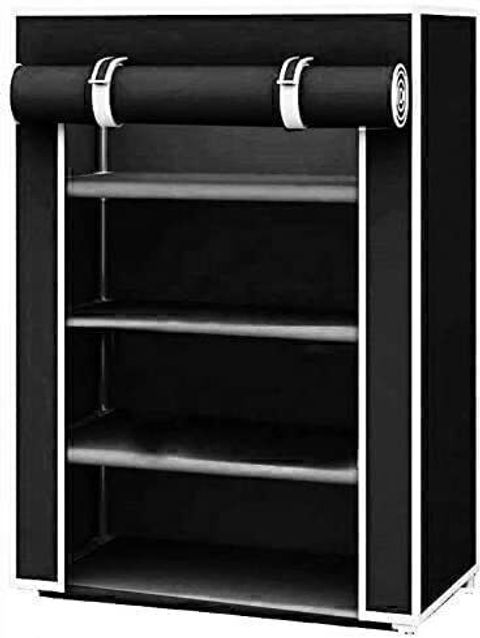 Jaya Store Plastic Shoe Stand (Black, 4 Shelves, DIY(Do-It-Yourself)) - Image 6