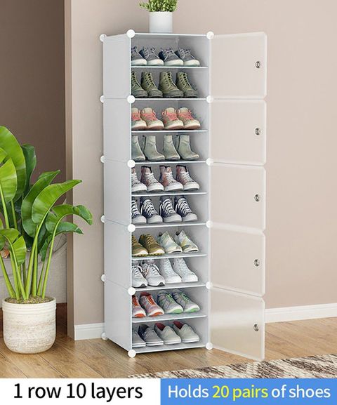 Keekos Plastic Shoe Stand (White, 10 Shelves, DIY(Do-It-Yourself)) - Image 6