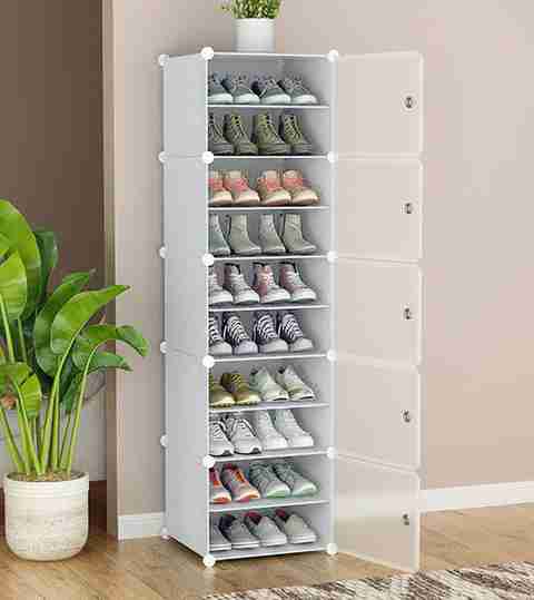 Keekos Plastic Shoe Stand (White, 10 Shelves, DIY(Do-It-Yourself)) - Image 5