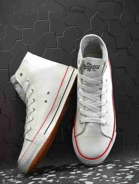 Roadster Lightweight Comfortable Laceup | High Top Casual |Dailywear use Sneakers For Men (White , 8) - Image 2