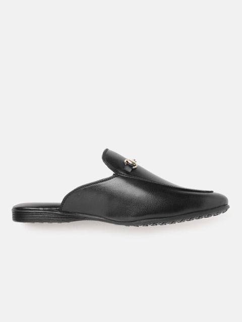 House of Pataudi Men Comfort Mules Casual Sandal (Black, 6) - Image 5