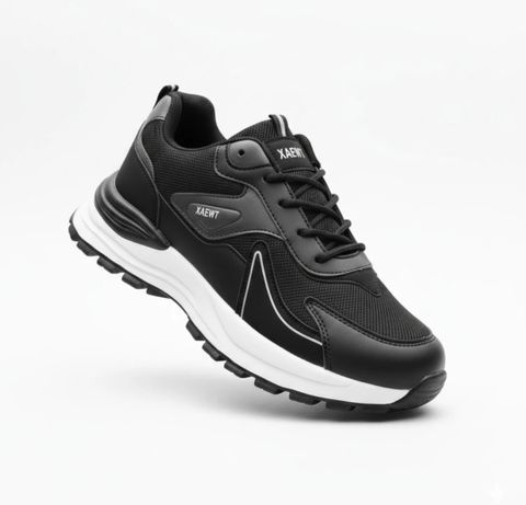 Reefox Stytlish Black Sports Sneakers For Men (Black, White , 9) - Image 7