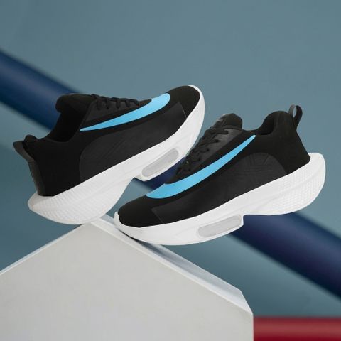 BootBarn Black Sports Shoes for Men | Walking, party Sneakers Casuals For Men (Black, Blue , 9) - Image 4