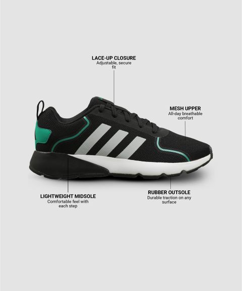 ADIDAS RayRun M Running Shoes For Men (Black , 9) - Image 3