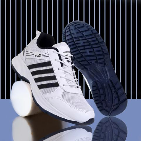 BRUTON Lite Sports Running Shoes for Men (White, UK 8) - Image 6