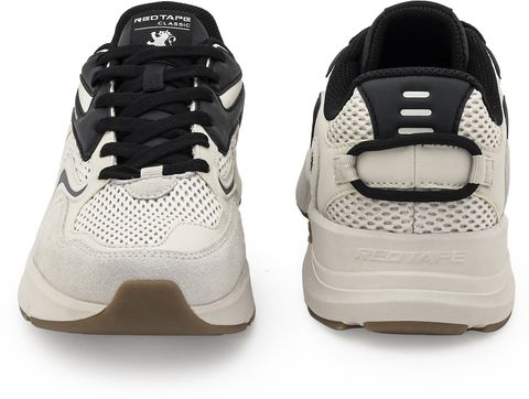 RED TAPE Low Cut Lifestyle Sneakers for Men in Beige Black | Lifestyle Sneakers Sneakers For Men (Beige, Black , 7) - Image 8