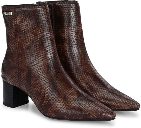 El Paso Women Brown Faux Leather Casual Chelsea Boots Boots For Women (Brown , 8) - Image 8