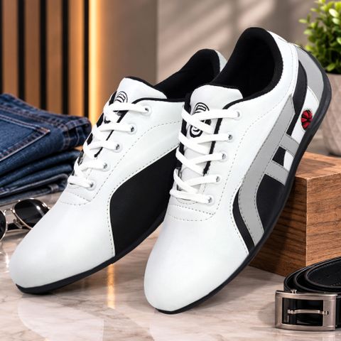 BeeOne Sneakers for Men (White, Size 8) - Image 6