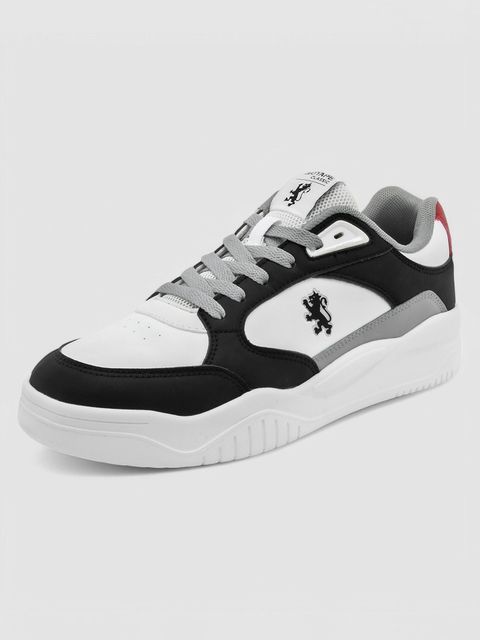 RED TAPE Men's Grey White Lace-Up Sneakers (Size 9) - Image 5