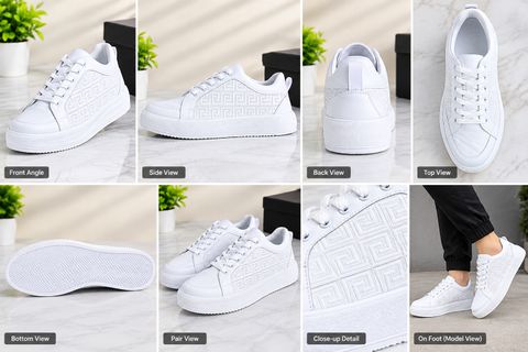 FooTken sneakers shoes Sneakers For Men (White , 6) - Image 7