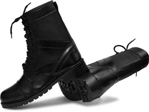 OMEE GOLD Army Long DMS Boots Men Black Size 8 - Image 6