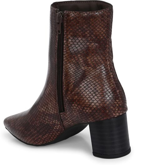 El Paso Women Brown Faux Leather Casual Chelsea Boots Boots For Women (Brown , 8) - Image 3