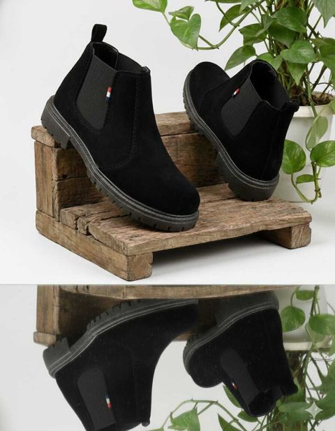 Evicta Suide Leather Lightweaight Trendy Walking Slip On chalsea boot Boots For Men (Black , 8) - Image 4