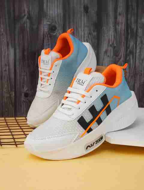 TRM Casuals For Men (White, Blue , 9) - Image 5