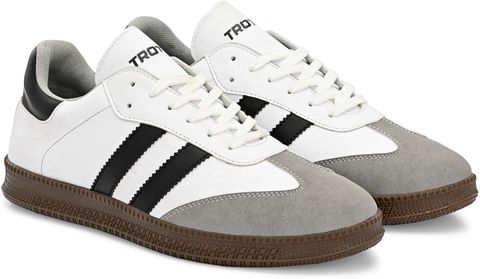 TROTUS Sneakers For Men (White, Black , 9) - Image 7