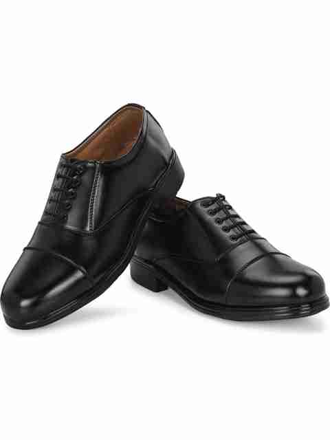 B-Fox Men's Leather Officer Uniform Shoes Black 12 - Image 2