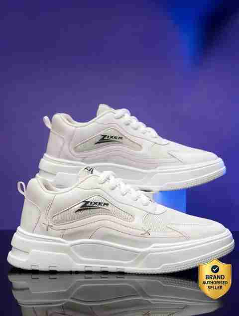 Zixer Street Hip Hop Casual Sneakers for Men (White, 9) - Image 5