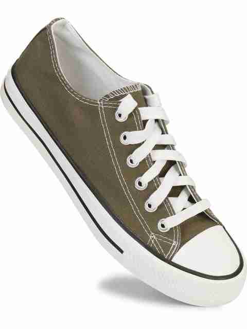 MOZAFIA Comfortable Canvas Lace-up Casual Sneakers Shoes For Men's Canvas Shoes For Men (Green , 9) - Image 5