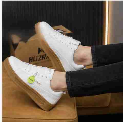 HLIZRAKZ Casual Sneakers Sneakers For Men (White , 7) - Image 3