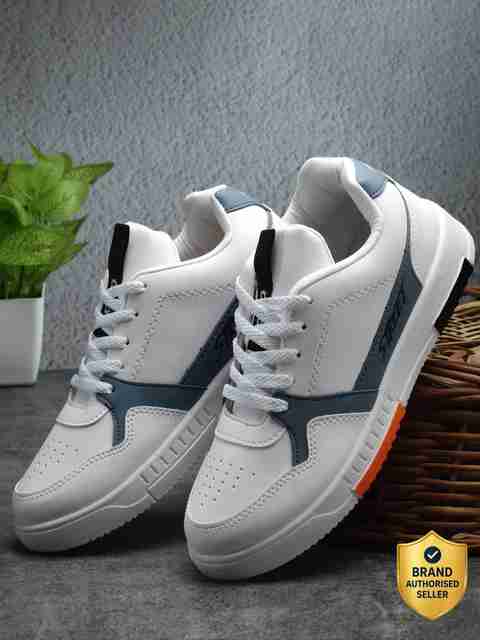 Asian Tarzan-05 White Sneakers for Men (White, Blue, Size 7) - Image 5