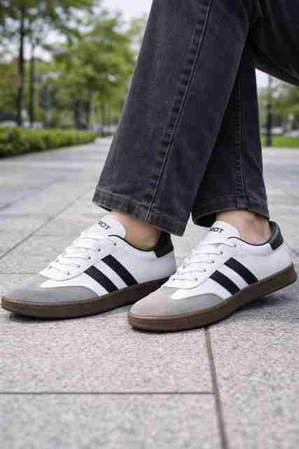 TROTUS Sneakers For Men (White, Black , 9) - Image 5