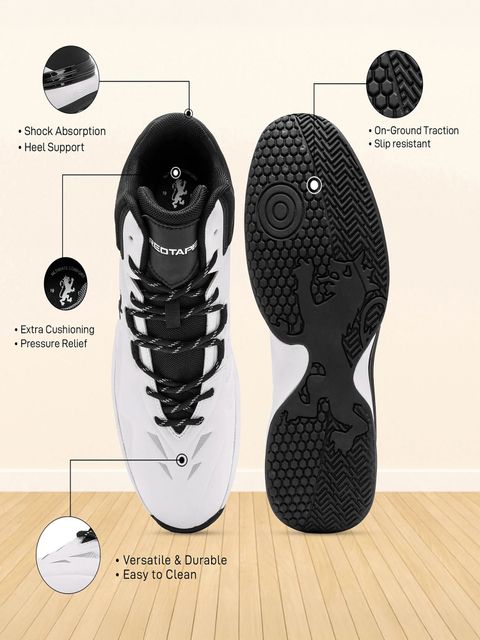 RED TAPE Black and White Casual Sneakers for Men (Size 8) - Image 7