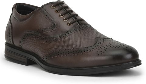 LIBERTY Fortune HOL-125E Formal Shoes With PU Sole | Lightweight & Comfortable Lacing Brogues For Men (Brown , 8) - Image 6