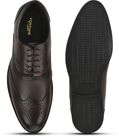 LIBERTY Fortune HOL-125E Formal Shoes With PU Sole | Lightweight & Comfortable Lacing Brogues For Men (Brown , 8) - Image 7