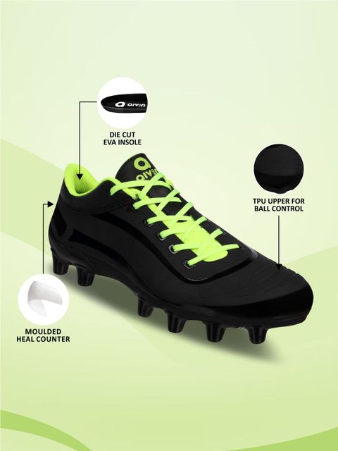 AIVIN Firststrike Football STUD Football Shoes For Men (Black , 8) - Image 4