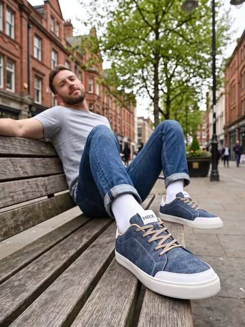 HRX by Hrithik Roshan Sneakers For Men (Blue, White , 10) - Image 6